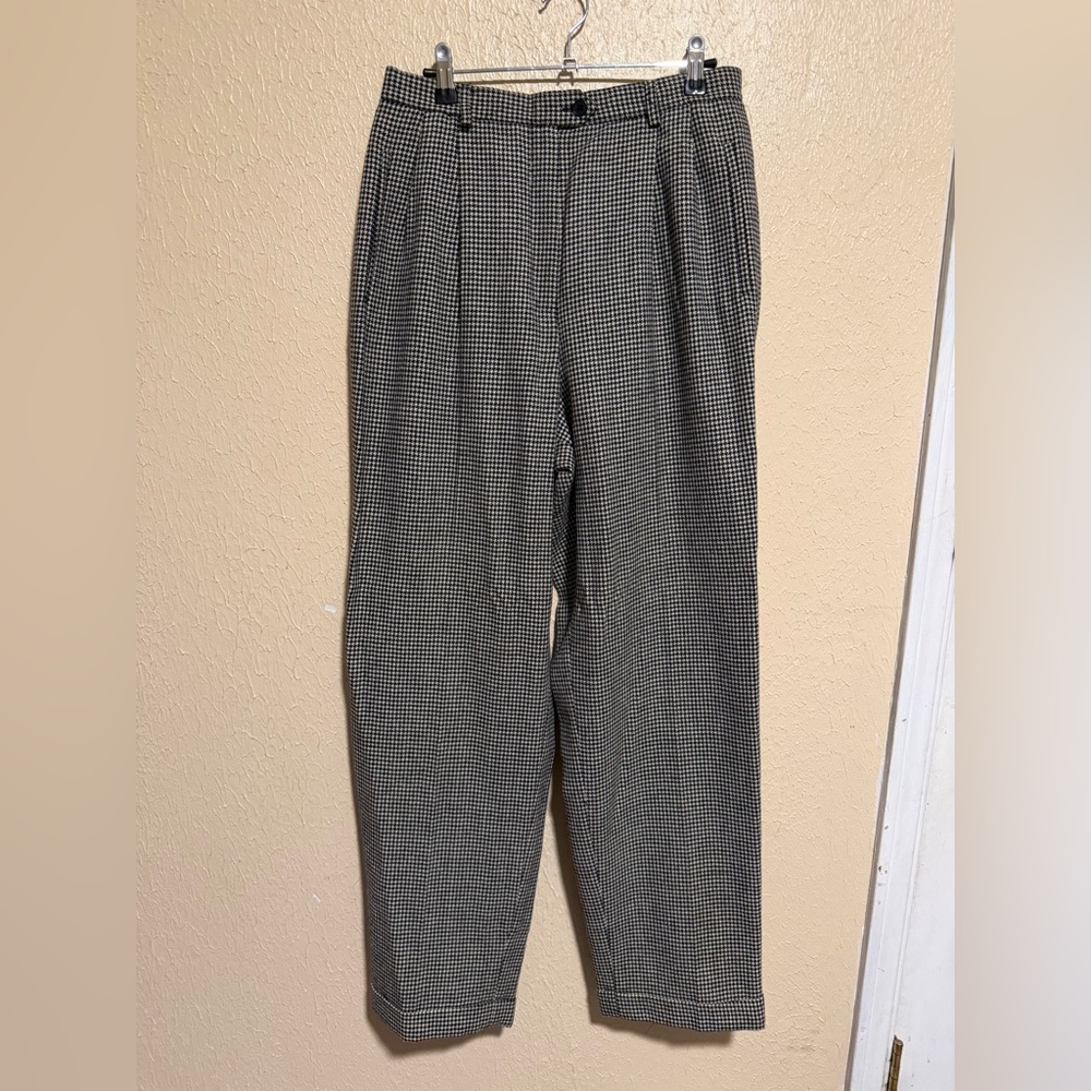 Lauren Ralph Lauren Houndstooth 100%‎ Wool Pants Size 12